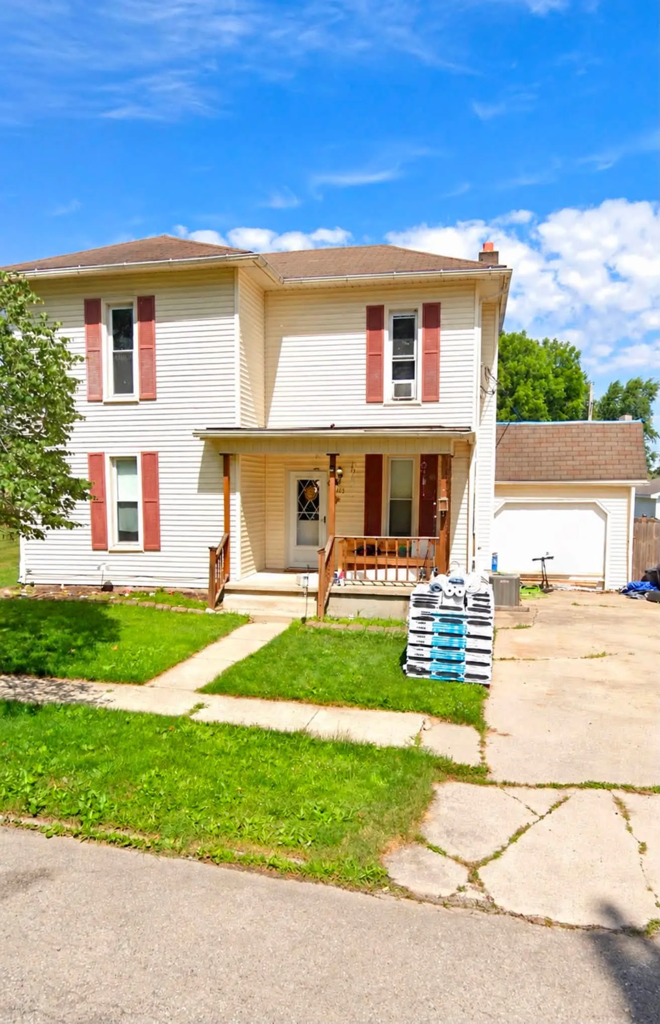 Two-story home siding replacement — before